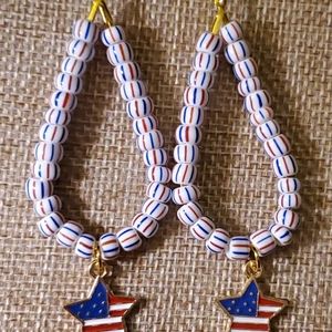 Patriotic Dangle Earrings NEW